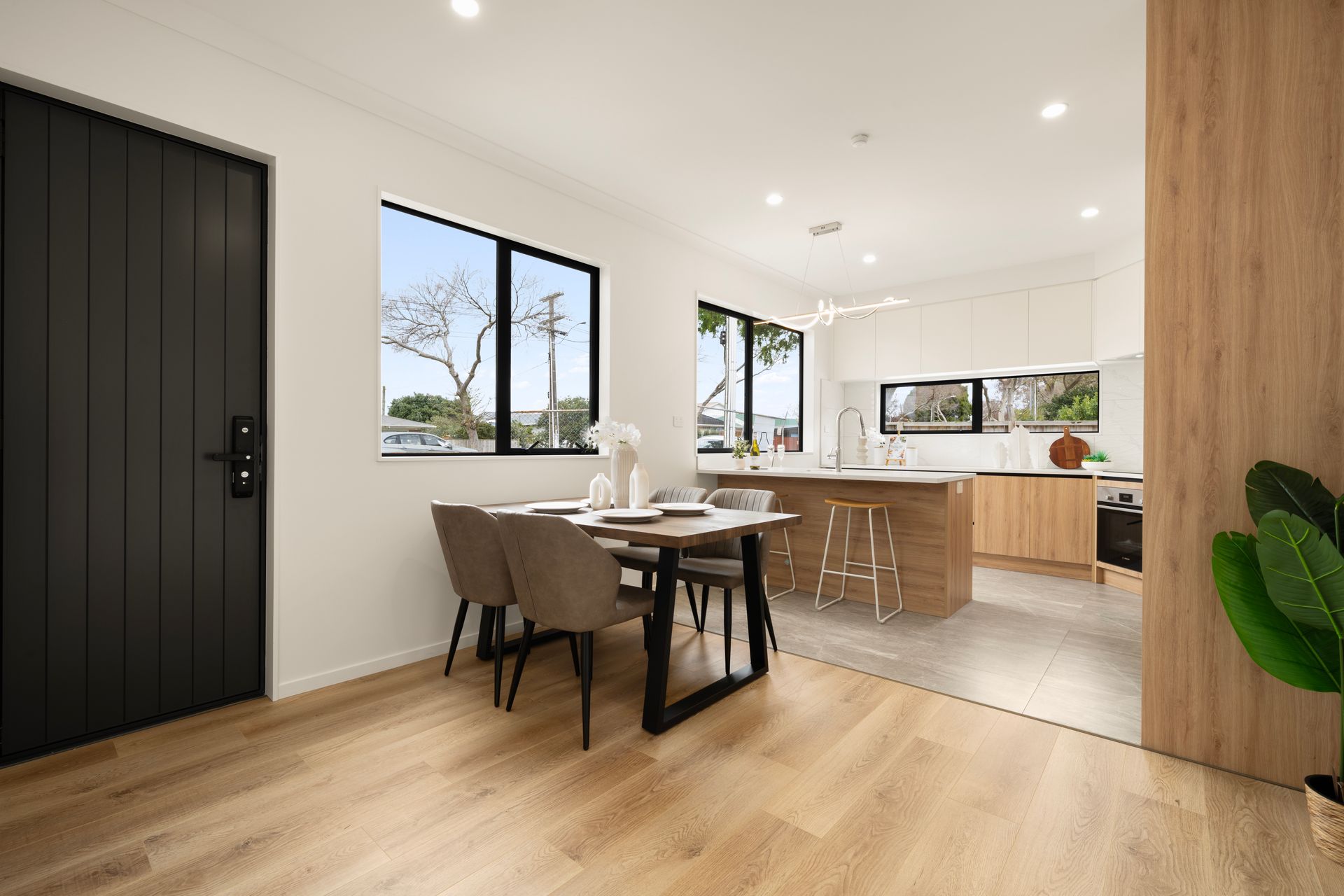 Open dining area within the completed home