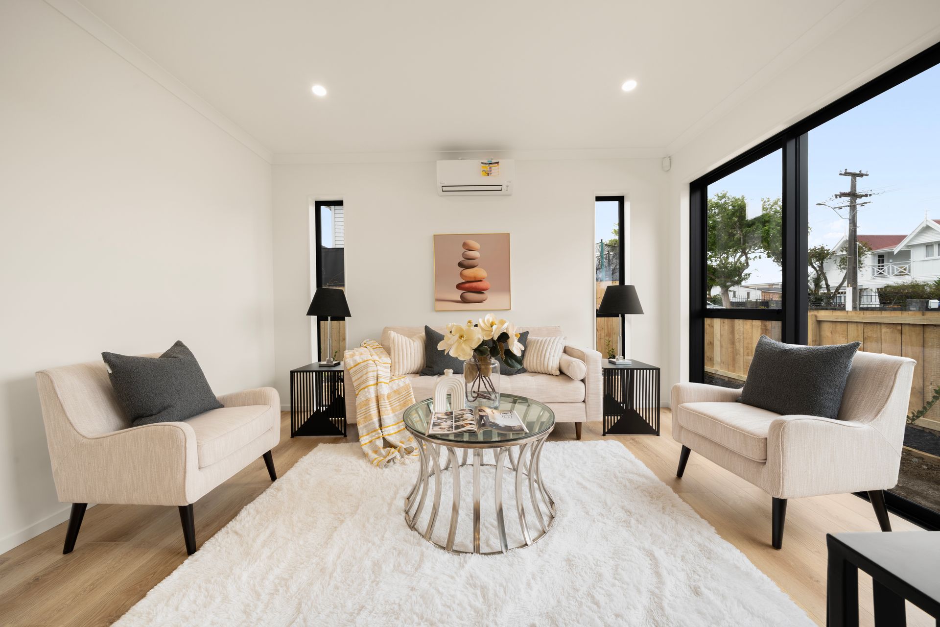 Living room with generous natural light