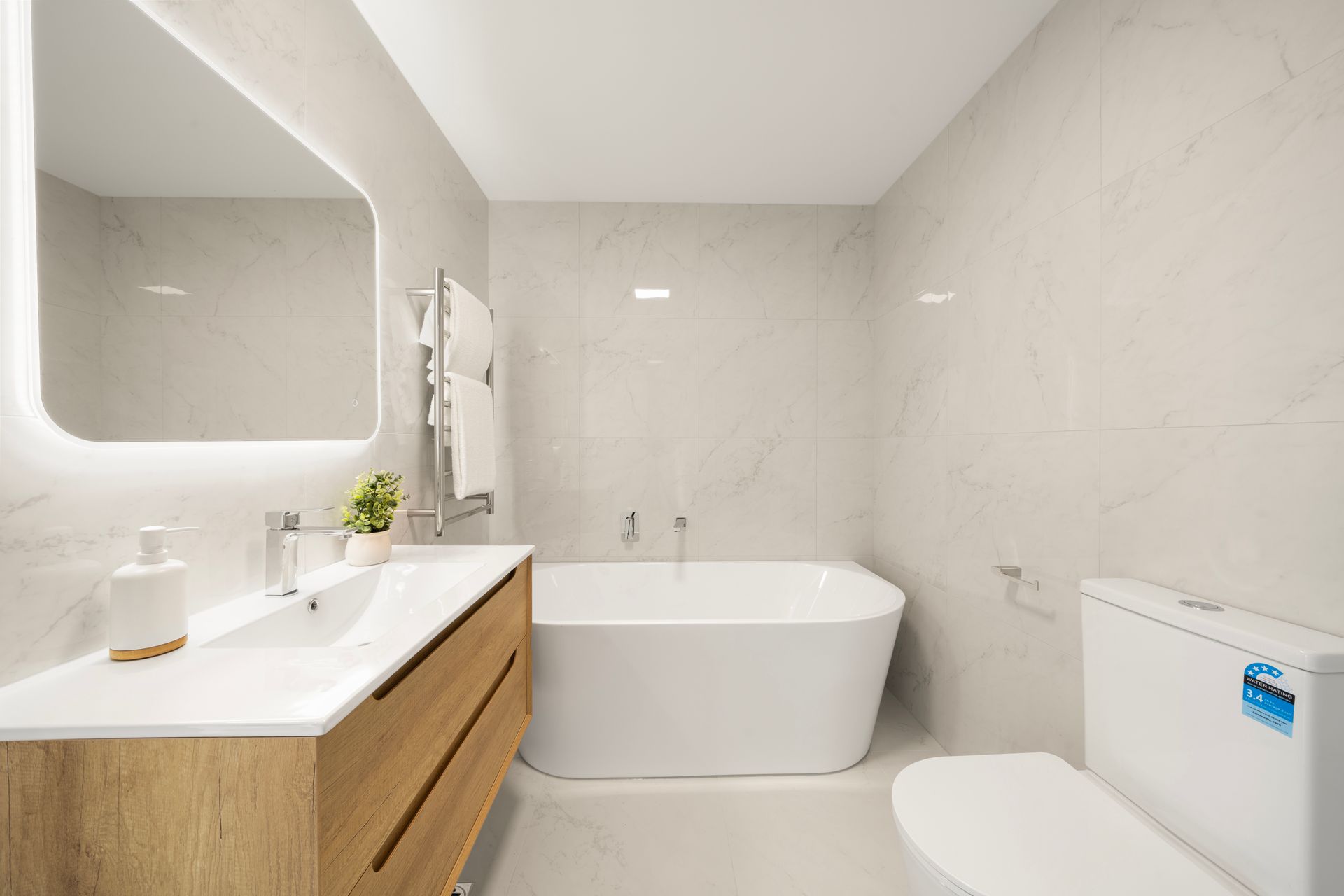 Contemporary bathroom within the completed development