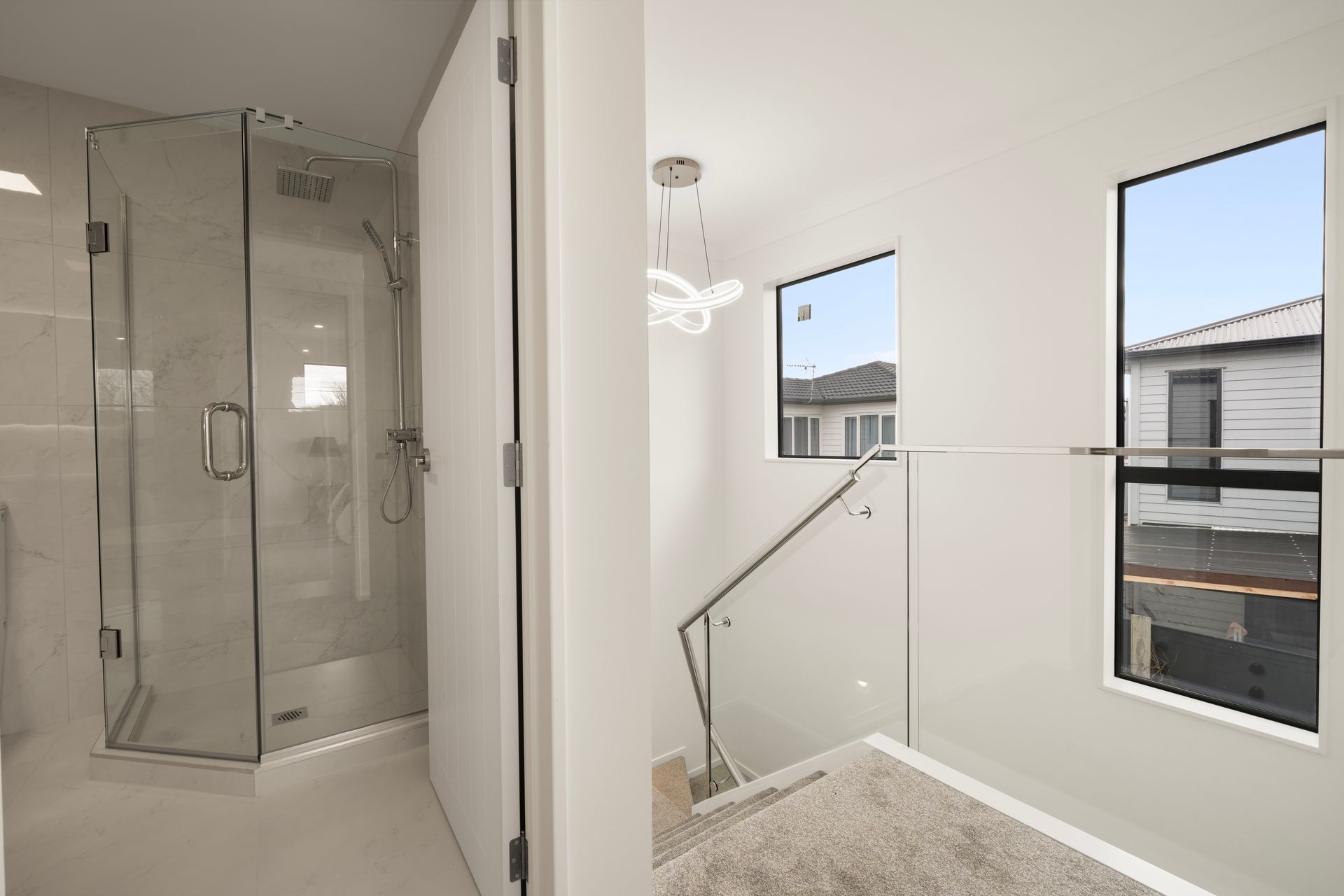 Stairwell connecting the townhouse living levels