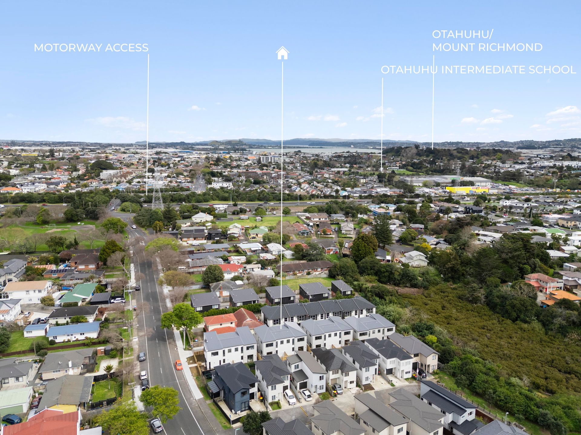 Aerial view of the completed Ōtāhuhu development