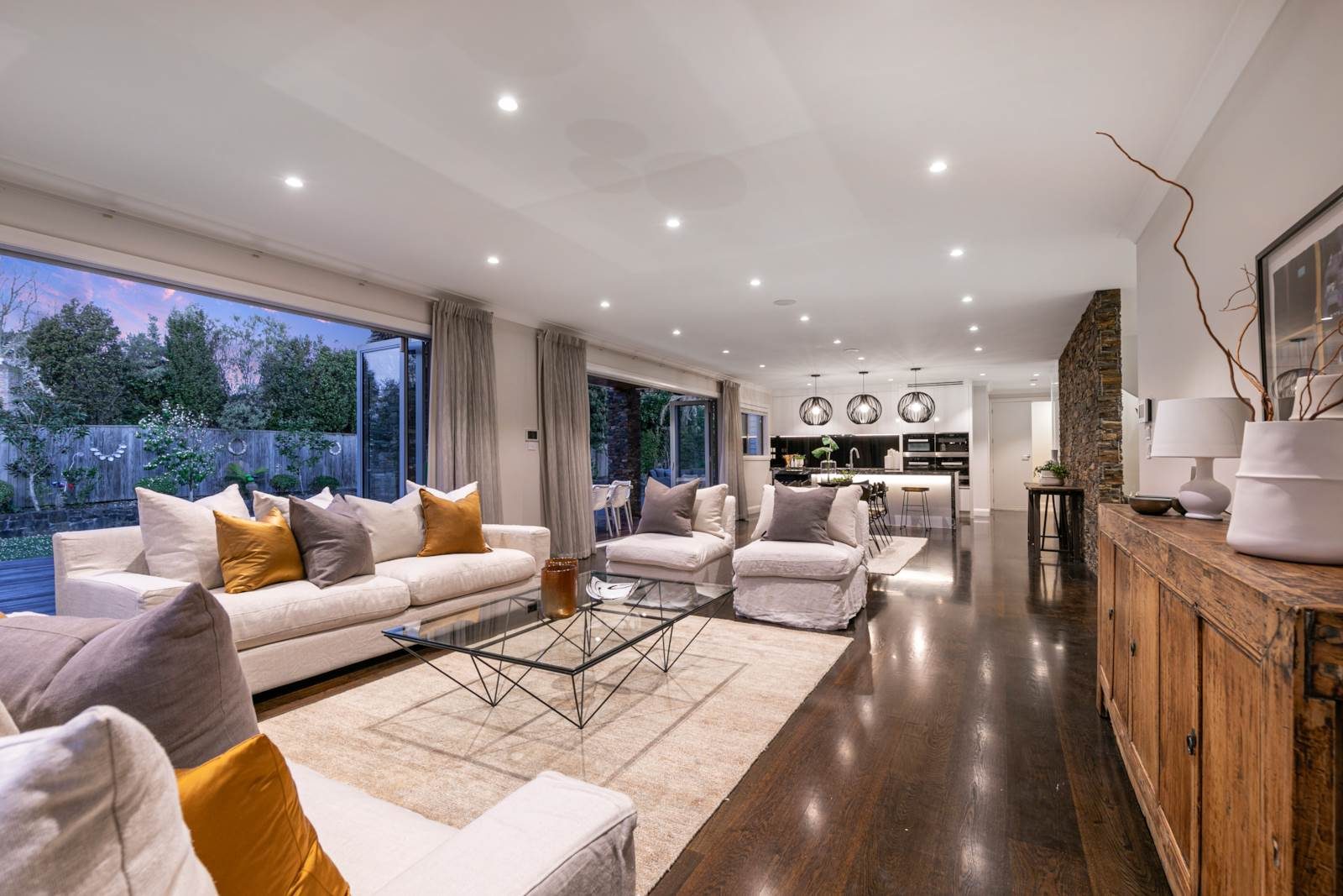 Living room opening to the Greenhithe setting