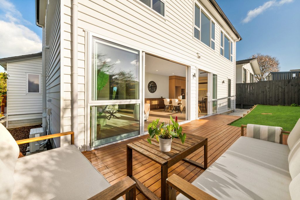North-facing deck and outdoor seating
