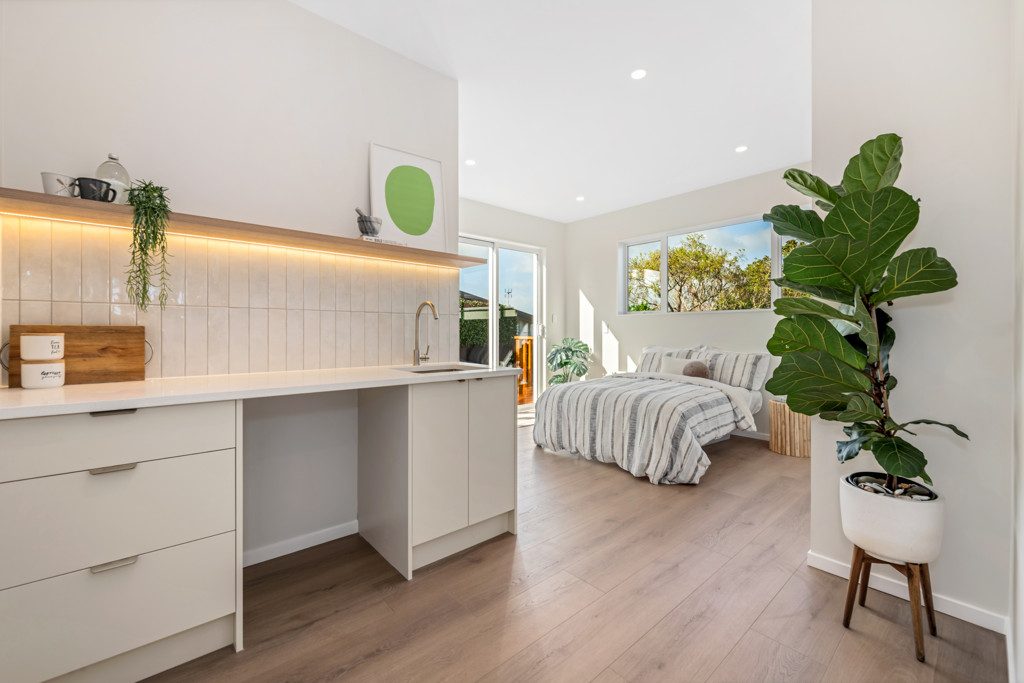 Bedroom with built-in joinery