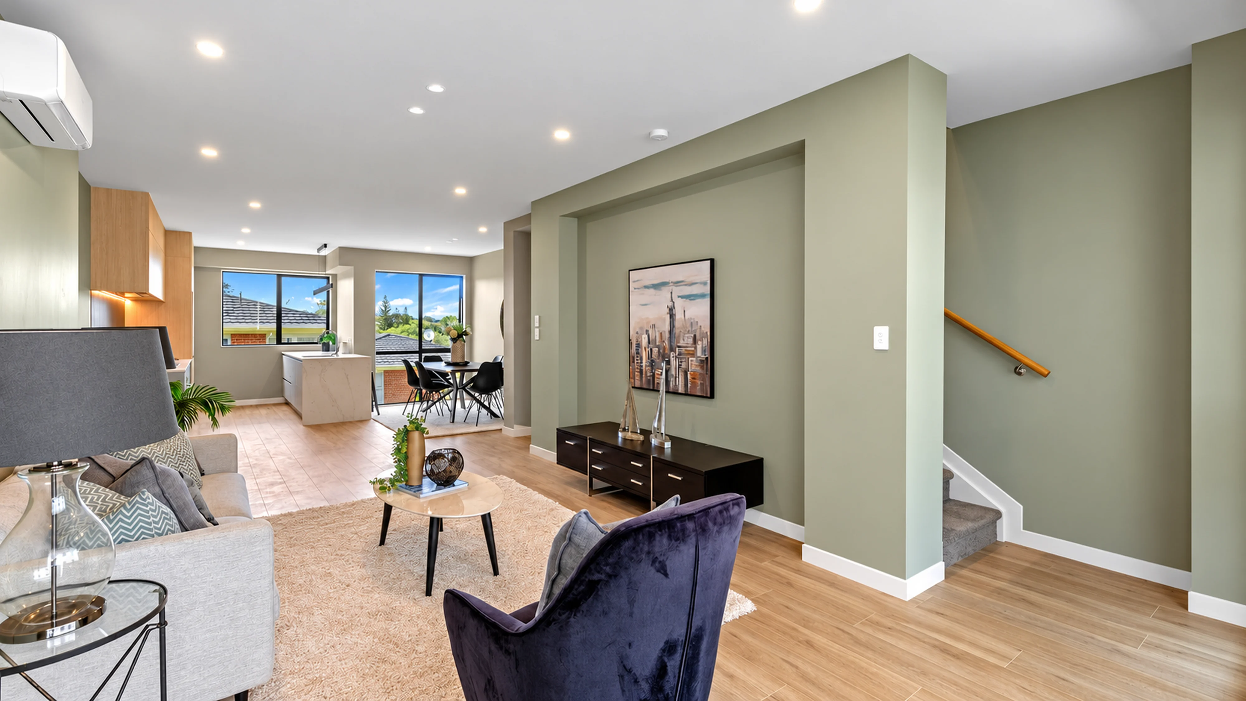 Open-plan living room within a Byron Avenue terraced home