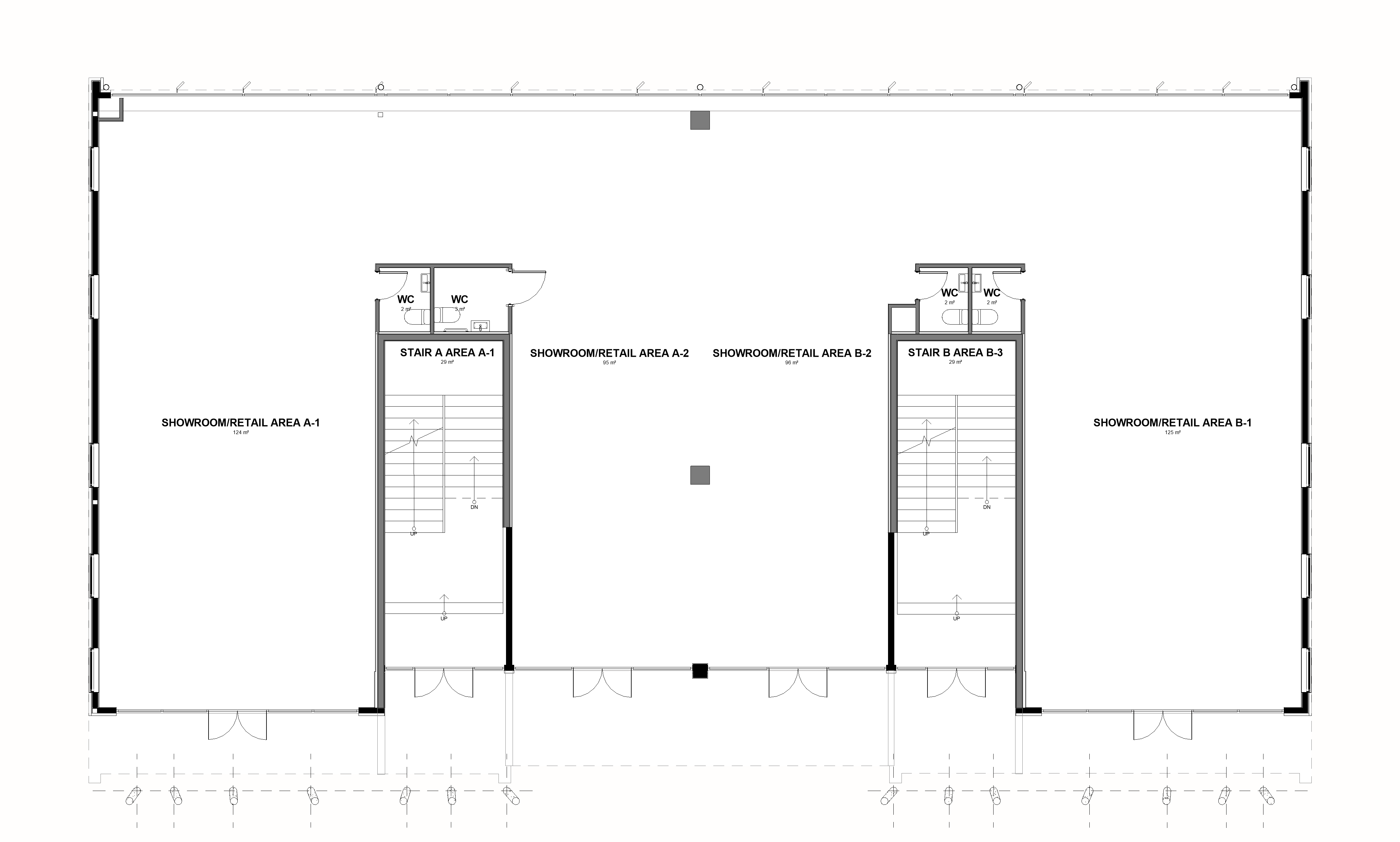 Upper floor plan for the Dairy Flat Highway commercial development