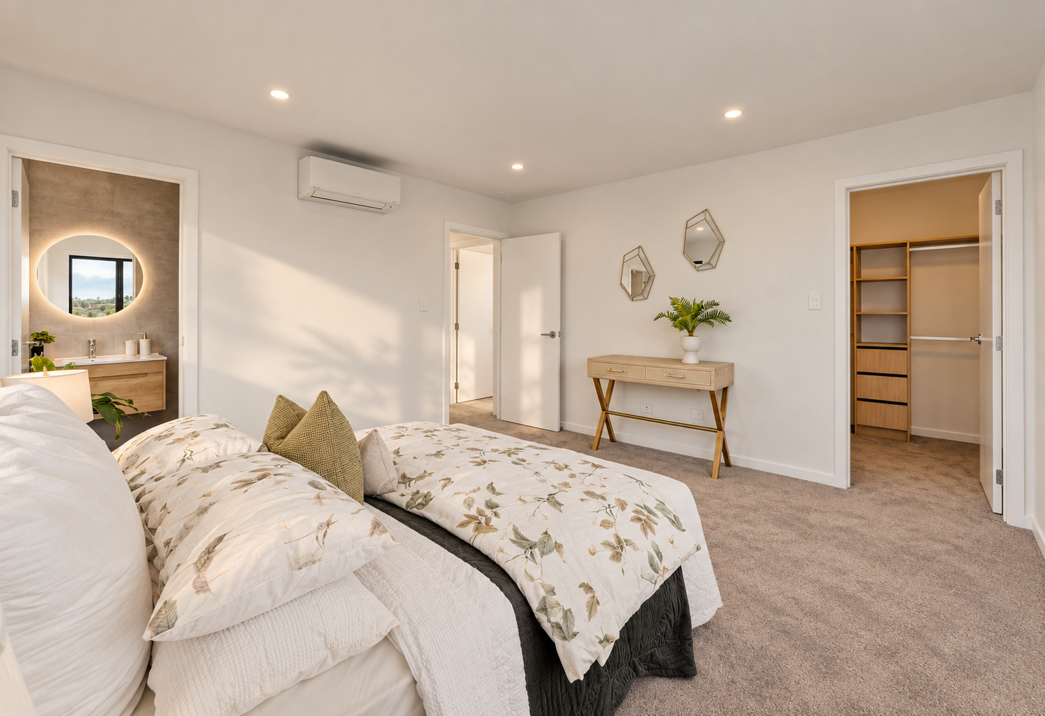 Primary bedroom within the completed development